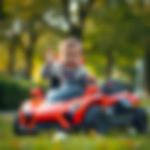 A child playing with the MC 4 electric car in a park, showcasing joy and exploration.
