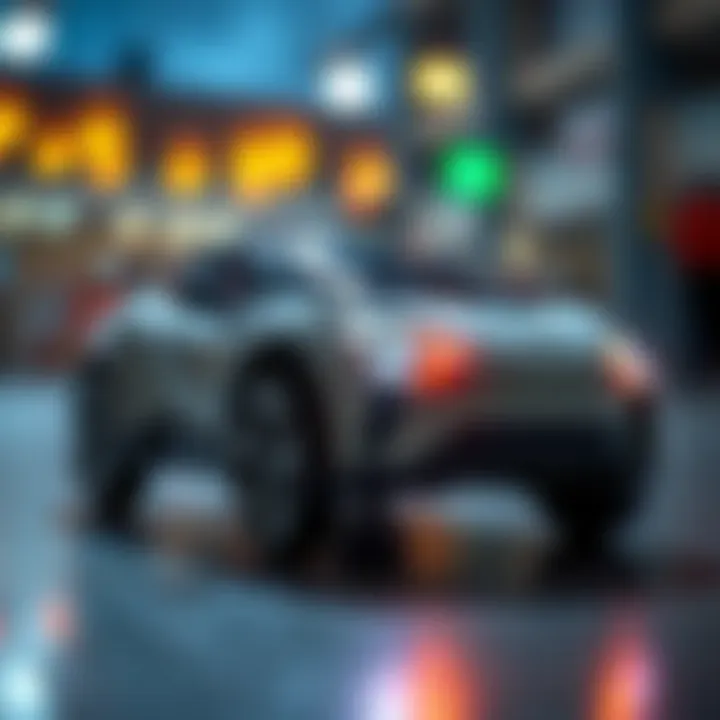 Safety Features of MC 4 Electric Car Close-up of the MC 4 electric car highlighting its safety features and design.