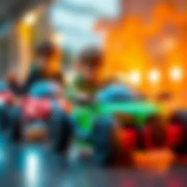 Teamwork and Learning with MC 4 Electric Cars Children learning teamwork while racing their MC 4 electric cars together.