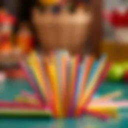 Colorful Mikado sticks arranged in a playful manner