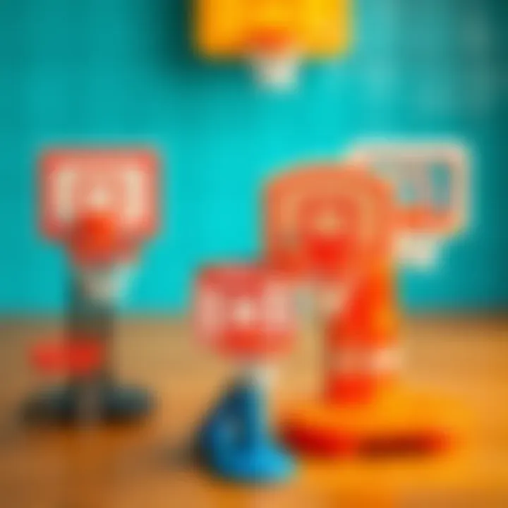 Diverse Mini Basketball Hoops Various types of mini basketball hoops for children