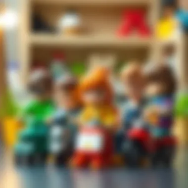 Different age groups engaging with various miniature items.