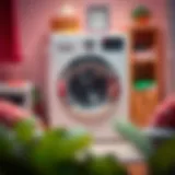 Compact washing machine in a small apartment setting