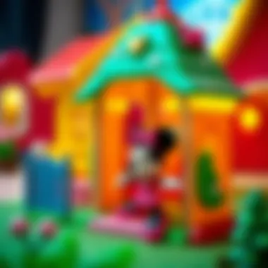 A vibrant Minnie Mouse playhouse showcasing its delightful design and colors