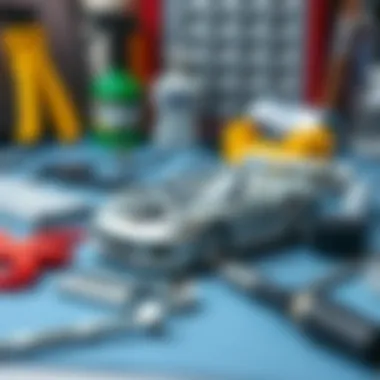 Tools and materials for model car assembly