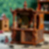 A vintage music box with intricate carvings