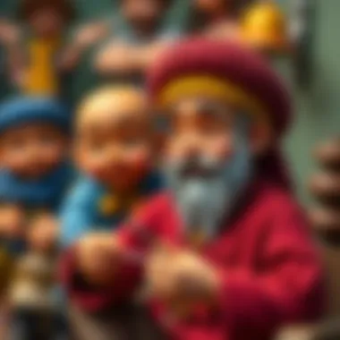 A colorful depiction of Nasrettin Hoca teaching moral lessons through his humorous anecdotes.