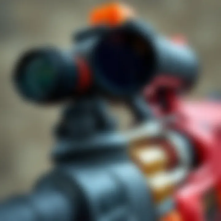 Close-up of Nerf Elite Sniper's safety features