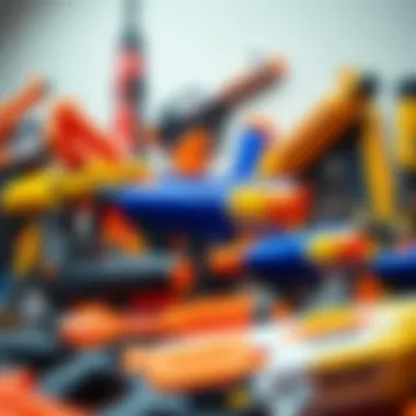 Diverse Nerf gun models displayed together