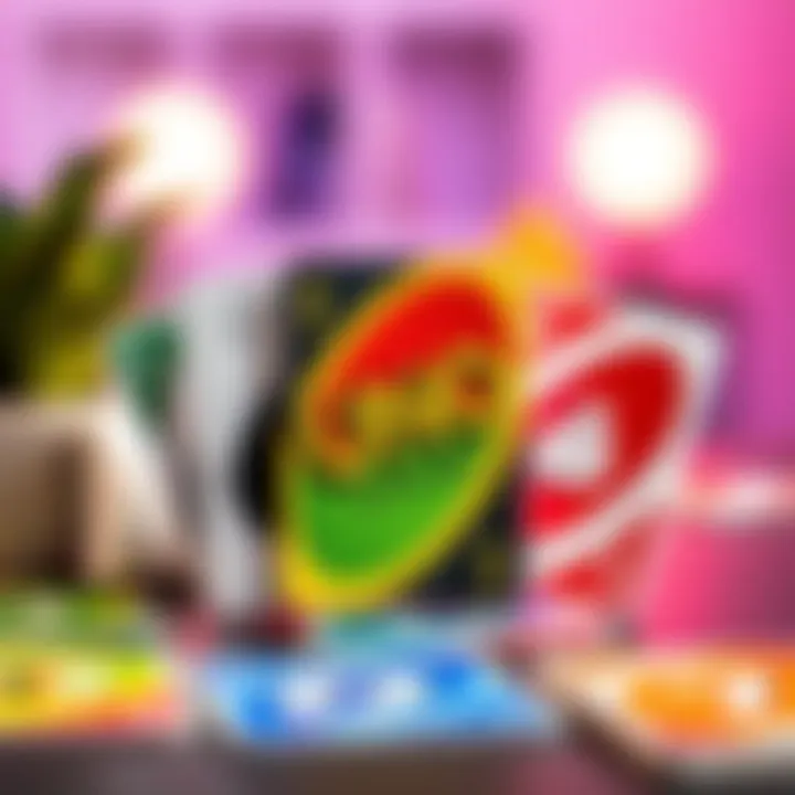 Vibrant UNO cards with modern design showcasing gameplay