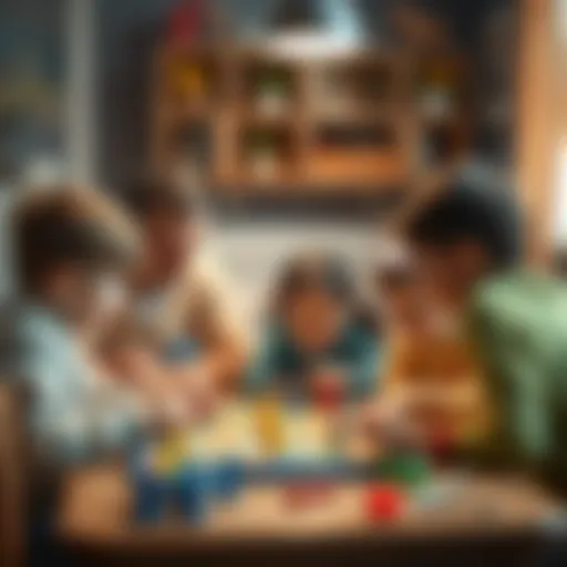 Engaging family playing board games together.