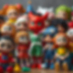 A vibrant collection of diverse toy dolls promoting creativity