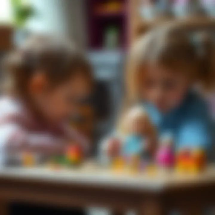 Children engaging in imaginative play with dolls