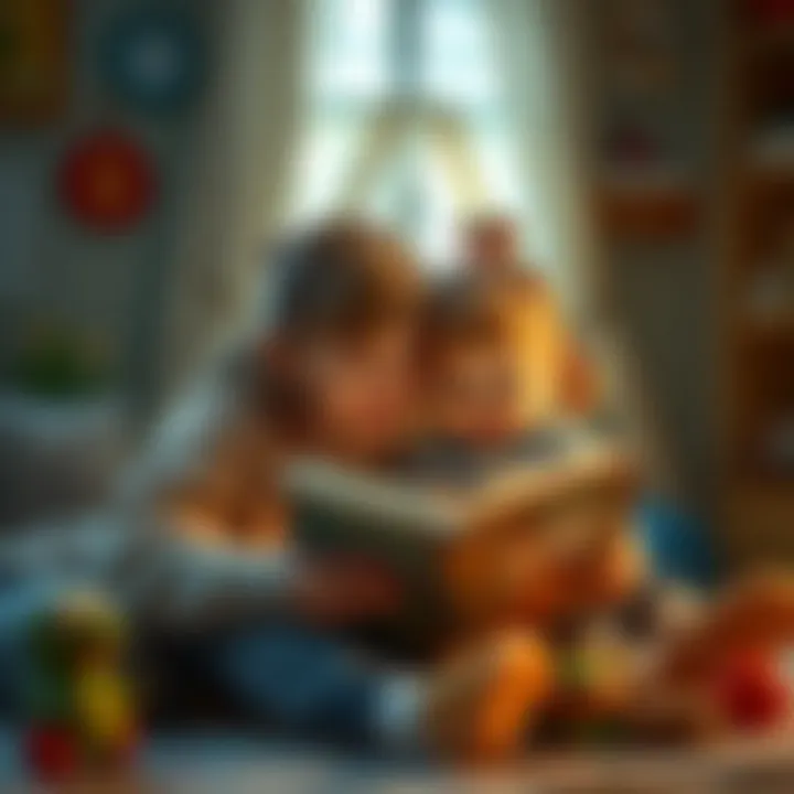 A parent and child sharing a moment over a storybook