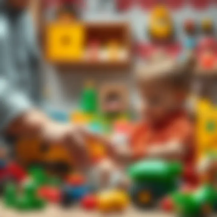 Parent selecting toys for their child