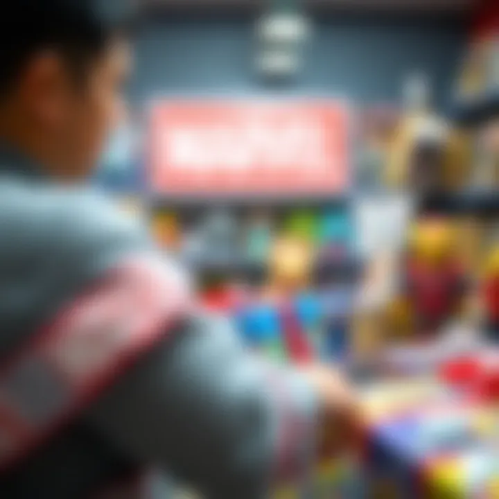 Parents Choosing Marvel Gift Boxes Parents selecting a Marvel gift box for their child