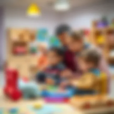 Parents observing their child's progress in a unique educational setting