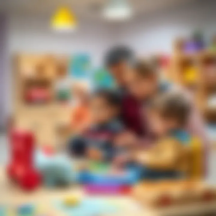 Parents observing their child's progress in a unique educational setting