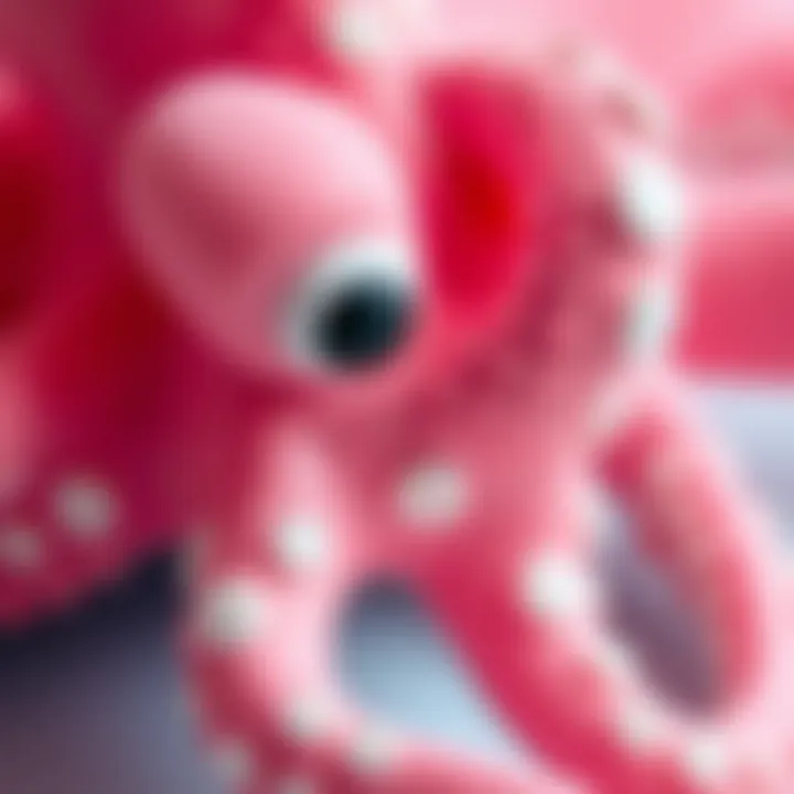 Close-Up of Pink Octopus Design Close-up of a pink octopus showing its texture and design