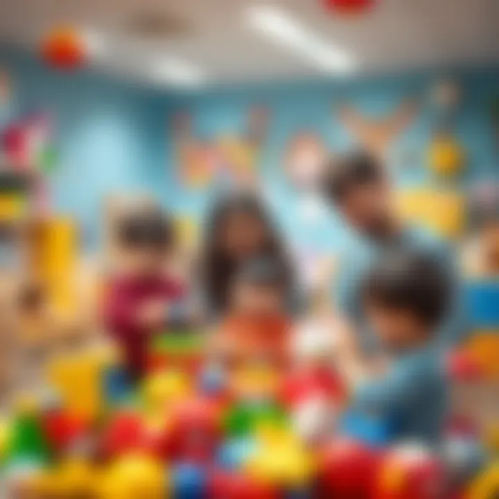 Family Choosing Developmental Toys A family selecting toys that promote child development