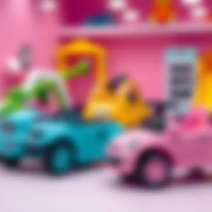 A safe play environment featuring pink toy cars for kids.