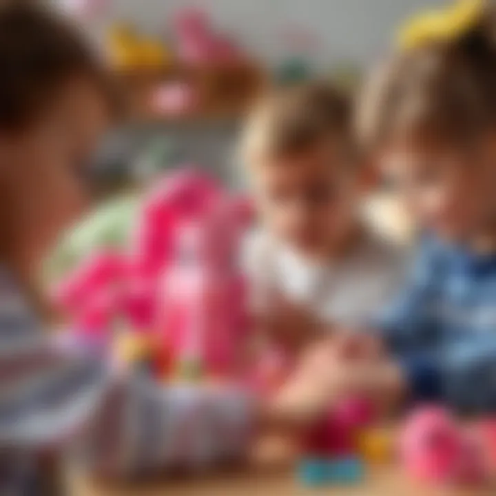 Children engaging with educational Pinkie Pie toys