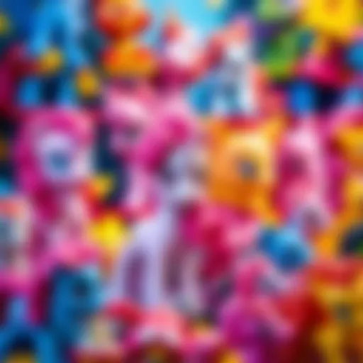 Colorful Pinkie Pie toys displayed vibrantly