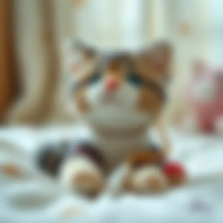 Therapeutic use of plush cat in a calming environment