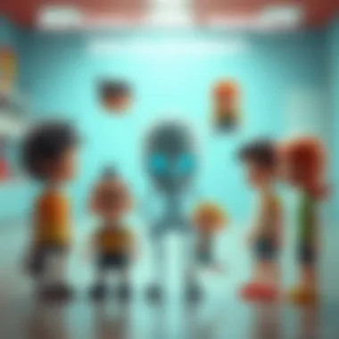 An educational graphic illustrating the psychological effects of cartoon characters on children's development.