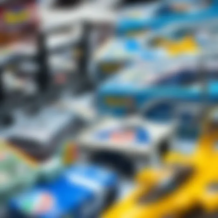 A detailed view of Revell model kits showcasing various types and designs