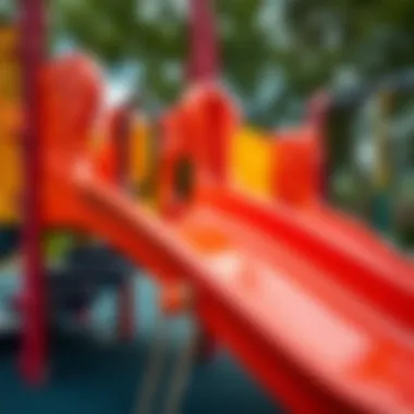 Safety features highlighted on a playground slide