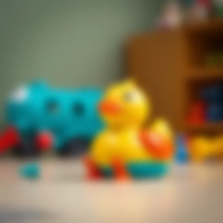 Safety features of educational toys including a toy duck
