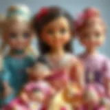 Collection of Safinaz dolls showcasing various designs and styles