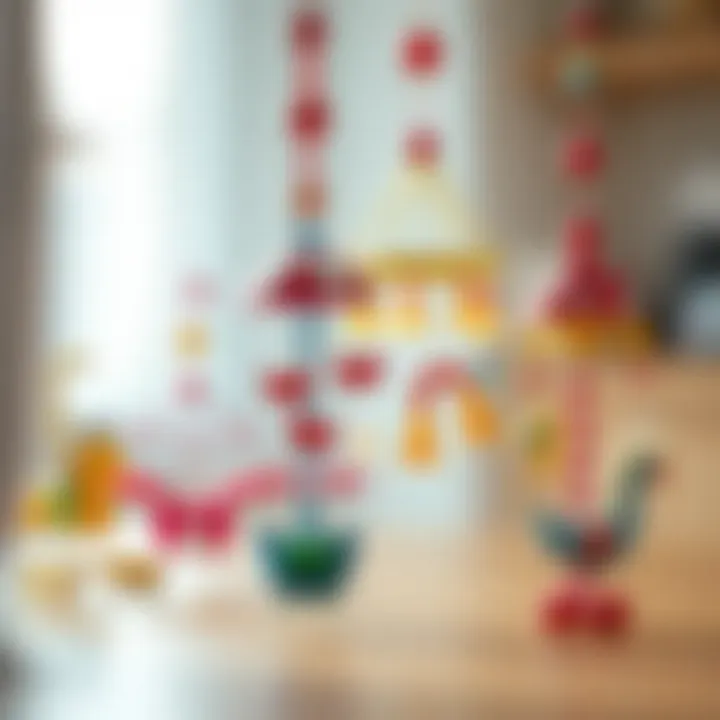 Diverse selection of musical mobiles for children