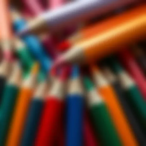 A vibrant set of colored pencils arranged artistically