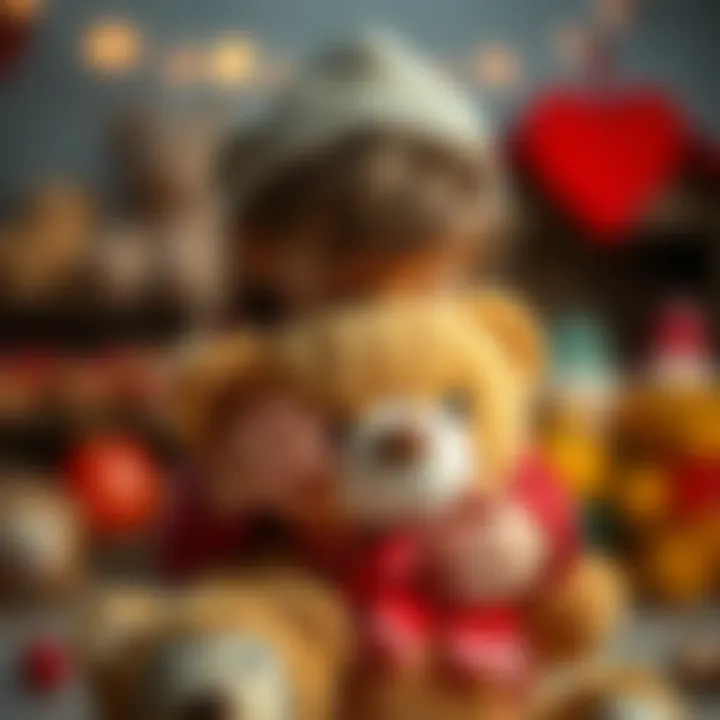 A child hugging a teddy bear, representing emotional bonds