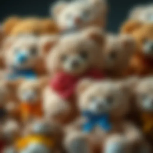 A collection of various teddy bears symbolizing love and affection