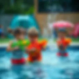 Children playing with water blasters in a safe environment