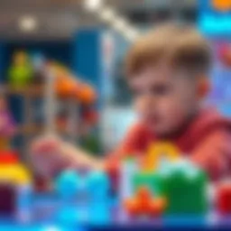 A child engaging in a shopping simulation game, showcasing creativity and learning