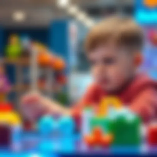 A child engaging in a shopping simulation game, showcasing creativity and learning