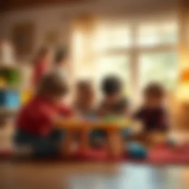 Children engaged in interactive group play