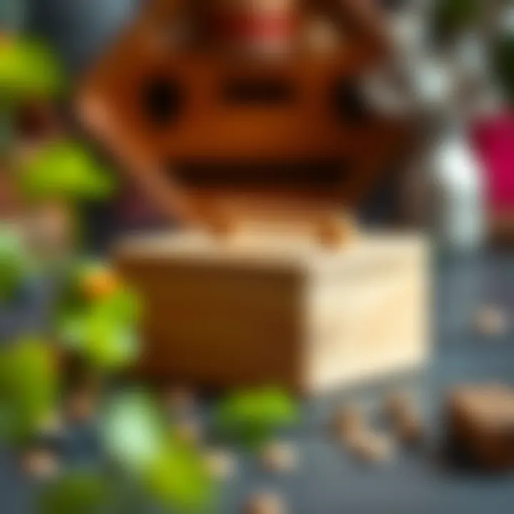 Stylish wooden box with a natural finish