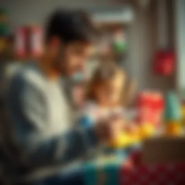 A thoughtful parent selecting the perfect gift for their child