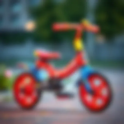 Three-Wheeled Bicycle for Kids A vibrant three-wheeled bicycle designed for children's outdoor play.