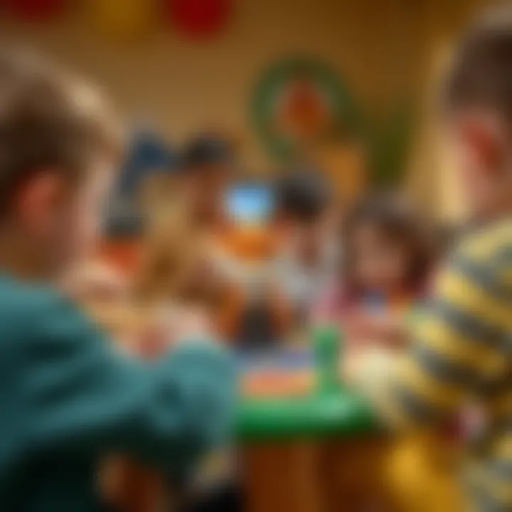 Group Activity with Fox Game Children engaging in a group activity with the fox game