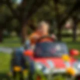 Joy of Driving a Toros Electric Car Child enjoying driving a Toros electric car in a park