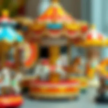 Different types of toy carousels arranged for selection