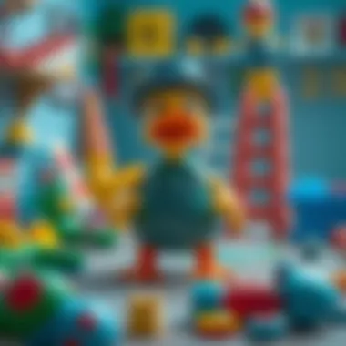 Toy duck inspiring creativity in a child's play environment