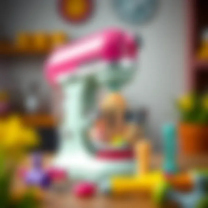 Colorful toy mixer set designed for children