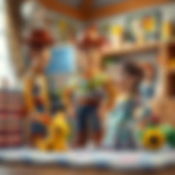 Toy Story characters interacting in a child's room